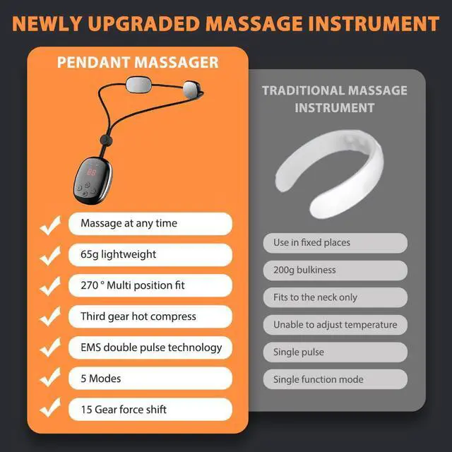 Alt view image 5 of 6 - Hanging Cervical Spine Massager Electric EMS Neck Shoulder Massage Portable Hot Compress Pulse Massager Smart Neck Device