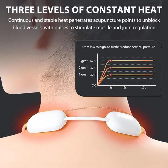 Alt view image 2 of 6 - Hanging Cervical Spine Massager Electric EMS Neck Shoulder Massage Portable Hot Compress Pulse Massager Smart Neck Device