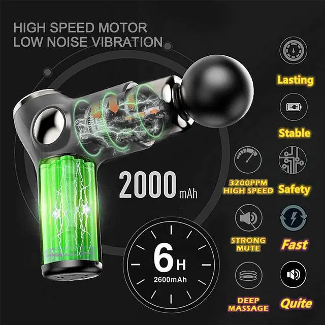 Alt view image 3 of 7 - TAKROL 32 Speed Massage Gun Mini LCD Display Electric Massager Deep Muscle Massage Fascia Guns For Body And Neck Vibrator