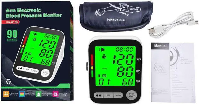 Alt view image 7 of 7 - TAKROL A-156 Rechargeable Arm Blood Pressure Monitors Tensiometer Automatic Tonometer Heart Rate Monitor Cuff