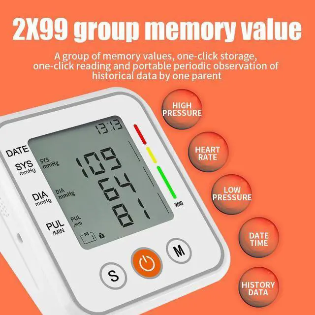 Alt view image 5 of 6 - TAKROL-B01 Automatic Upper Arm Blood Pressure Monitor Electronic Sphygmomanometer Medical Blood Pressure Measuring Instrument