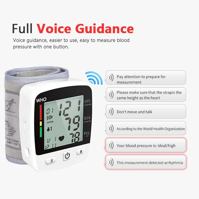 Alt view image 2 of 7 - Wrist Electric Blood Pressure Monitor, Irregular Heartbeat Detector, Automatic BP Monitor 90x2 Reading Memory and Large LCD Display, USB Charging, Adjustable Wrist Cuff, Ideal for Home and Hospital