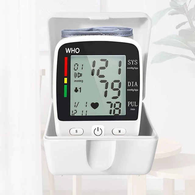Alt view image 5 of 7 - Wrist Electric Blood Pressure Monitor, Irregular Heartbeat Detector, Automatic BP Monitor 90x2 Reading Memory and Large LCD Display, USB Charging, Adjustable Wrist Cuff, Ideal for Home and Hospital