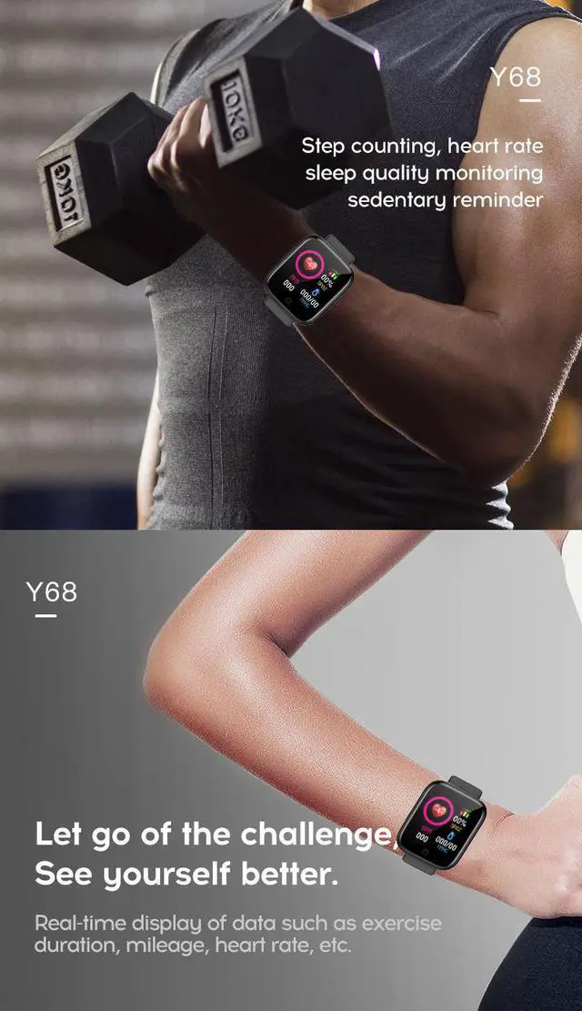 Alt view image 6 of 7 - Smart Watch Sport Waterproof Heart Rate Blood Pressure Monitor Bluetooth Men Women Smartwatch For Android IOS PK apple watch