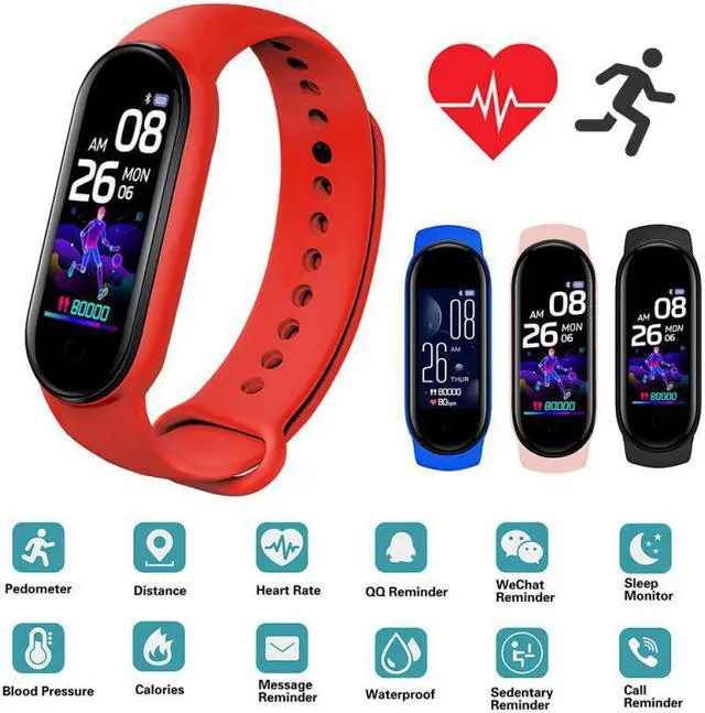 Alt view image 2 of 7 - New M5 Smart Watch Women Heart Rate Monitor Fitness Tracker Pedometers Smartwatch Band Sport Watch for Men