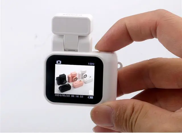 Alt view image 5 of 7 - 2024 New Monoreflexes Style Mini Camera With Flash Lamp HD 1080P Portable Video Recorder DV With LCD Screen White