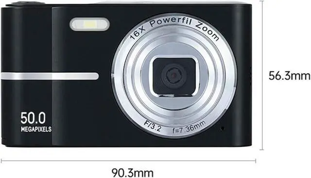 Alt view image 3 of 7 - Digital Camera FHD 4K 50MP with 32GB Card 16X Zoom Anti Shake Compact Portable Small Cameras for Photography Point and Shoot Camera Gift for Student Teen Beginner