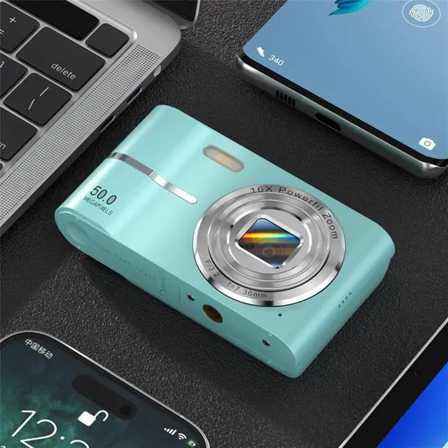 Alt view image 7 of 7 - Digital Camera FHD 4K 50MP with 32GB Card 16X Zoom Anti Shake Compact Portable Small Cameras for Photography Point and Shoot Camera Gift for Student Teen Beginner Green