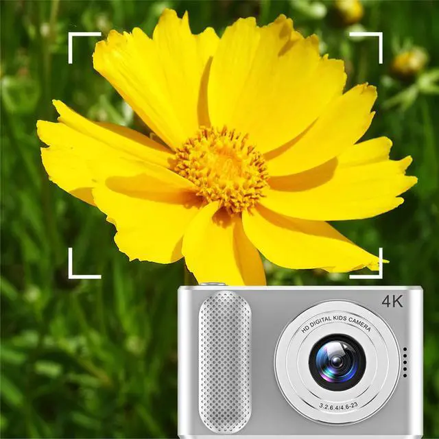 Alt view image 3 of 7 - Digital Camera FHD 4K 44MP with 32GB Card 4X Zoom Anti Shake Compact Portable Small Cameras for Photography Point and Shoot Camera Gift for Teen Beginner Silver