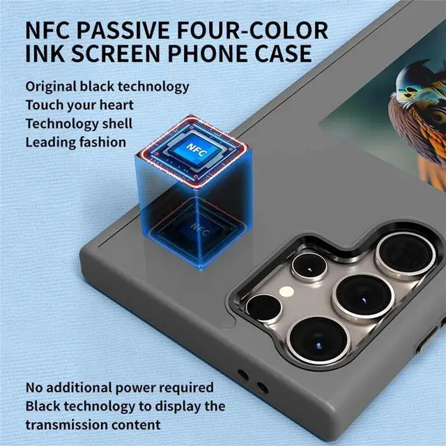 Alt view image 2 of 7 - E-Ink Phone DIY Smart Display Phone Case Ink Screen Glass NFC Projection Case Replacement for Compatible for S24Ultra S23Ulrea Gray S23ultra