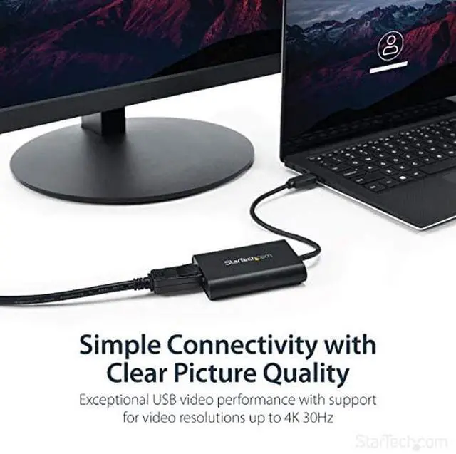 Alt view image 4 of 6 - Startech.Com USB 3.0 to Displayport Adapter - 4K 30Hz - External Video & Graphics Card - USB Display Adapter - Supports Windows (USB32DPES2)