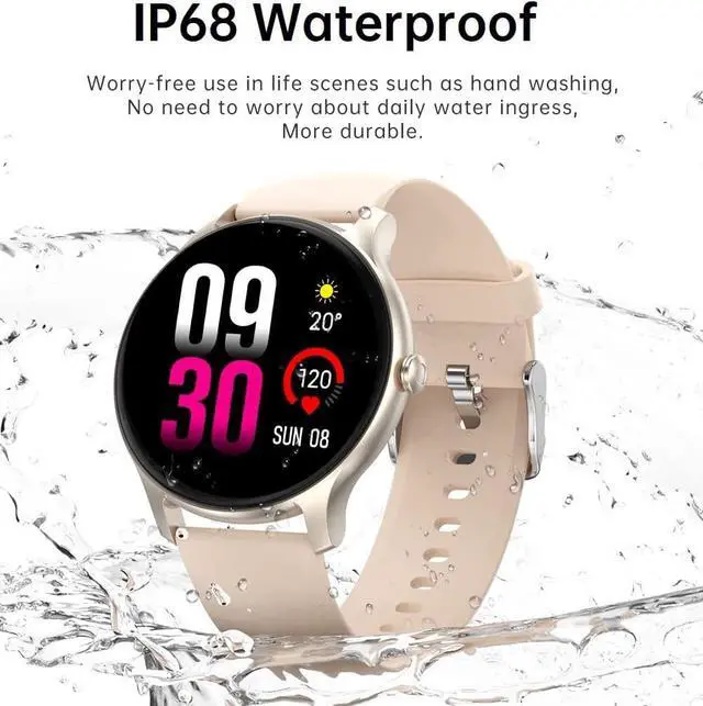 Alt view image 4 of 7 - Smart Watches for Women, 2022 HD Full Touch Smart Watch for Android Phones and Iphone Compatible, IP68 Waterproof Fitness Smartwatch with Sleep Tracker, Heart Rate Smartwatch