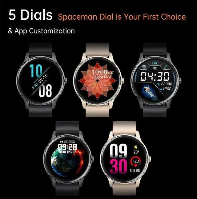 Alt view image 2 of 7 - Smart Watches for Women, 2022 HD Full Touch Smart Watch for Android Phones and Iphone Compatible, IP68 Waterproof Fitness Smartwatch with Sleep Tracker, Heart Rate Smartwatch