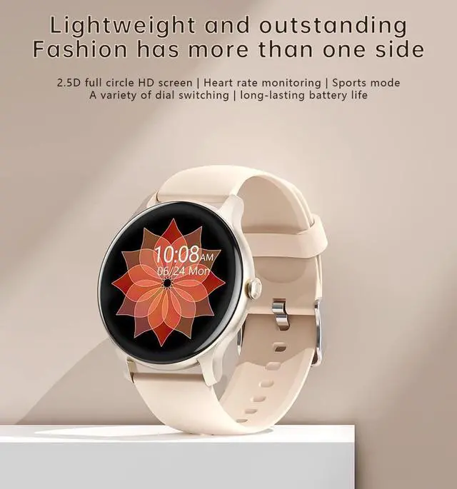 Alt view image 6 of 7 - Smart Watches for Women, 2022 HD Full Touch Smart Watch for Android Phones and Iphone Compatible, IP68 Waterproof Fitness Smartwatch with Sleep Tracker, Heart Rate Smartwatch