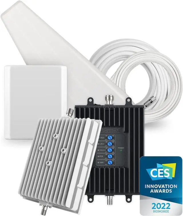 Alt view image 2 of 7 - Surecall Fusion4Home Max Cell Signal Booster with Extended Range Tech up to 6500 Sq Ft, 5G/4G LTE Multi-User, Verizon, AT&T, Sprint, T-Mobile, Yagi Panel Antennas, FCC Approved, USA Company