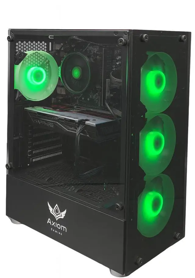 Alt view image 3 of 7 - Axiom Gaming PC Darkmatter, AMD Ryzen 5, 16GB RAM, 512GB SSD, AMD Radeon RX 580 8GB GDDR5, Wi-Fi, Windows 11 Home