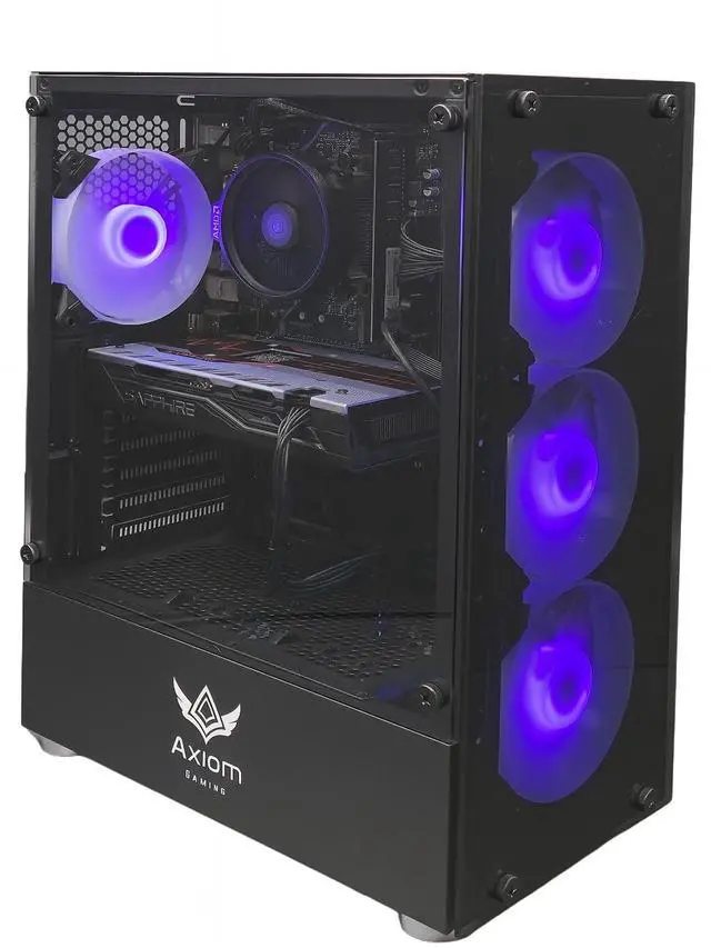 Alt view image 5 of 7 - Axiom Gaming PC Darkmatter, AMD Ryzen 5, 16GB RAM, 512GB SSD, AMD Radeon RX 580 8GB GDDR5, Wi-Fi, Windows 11 Home