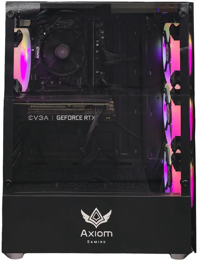 Alt view image 2 of 7 - Axiom Gaming PC Darkflow, AMD Ryzen 5 5500, 16GB RAM, 512GB SSD, NVIDIA GeForce RTX 3060 8GB GDDR6, Wi-Fi, Windows 11 Home