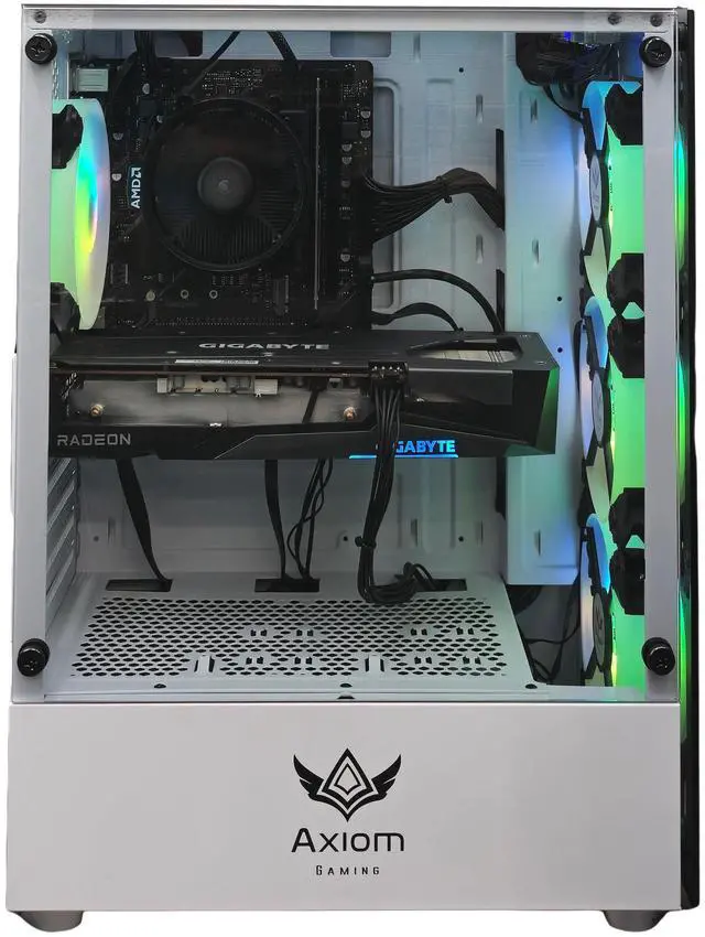 Alt view image 2 of 7 - Axiom Gaming PC Desktop Computer Frostnova, AMD Ryzen 5 5500, 16GB RAM, 512GB SSD, AMD Radeon RX 6600 8GB GDDR6, Wi-Fi, Windows 11 Home