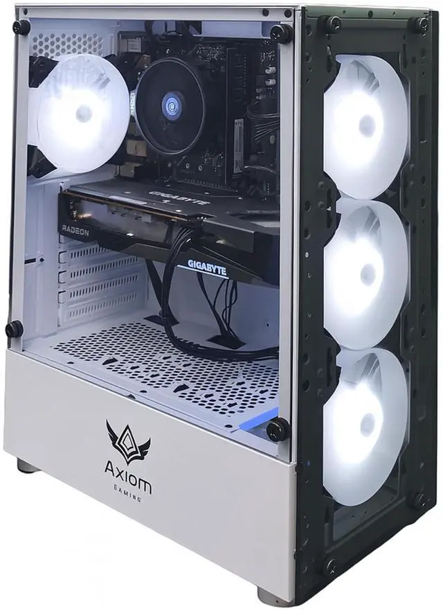 Alt view image 3 of 7 - Axiom Gaming PC Desktop Computer Frostnova, AMD Ryzen 5 5500, 16GB RAM, 512GB SSD, AMD Radeon RX 6600 8GB GDDR6, Wi-Fi, Windows 11 Home
