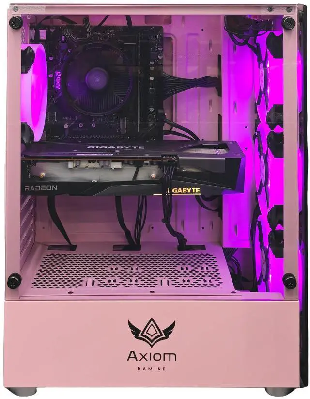 Alt view image 2 of 7 - Axiom Gaming PC Auralight, AMD Ryzen 5 5500, 16GB RAM, 512GB SSD, AMD Radeon RX 6600 8GB GDDR6, Wi-Fi, Windows 11 Home