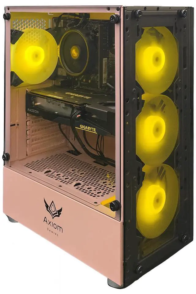 Alt view image 3 of 7 - Axiom Gaming PC Auralight, AMD Ryzen 5 5500, 16GB RAM, 512GB SSD, AMD Radeon RX 6600 8GB GDDR6, Wi-Fi, Windows 11 Home