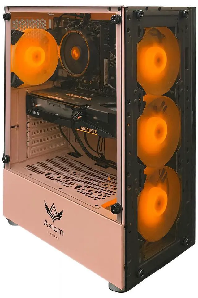 Alt view image 4 of 7 - Axiom Gaming PC Auralight, AMD Ryzen 5 5500, 16GB RAM, 512GB SSD, AMD Radeon RX 6600 8GB GDDR6, Wi-Fi, Windows 11 Home
