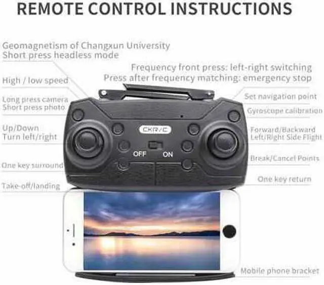 Alt view image 5 of 7 - 1080P Foldable FPV Drone GPS Positioning Aircraft Aerial Photography Quadcopter Altitude Hold RC Drone with 1080P Full HD Camera 2.4G WIFI Remote Control Headless Mode