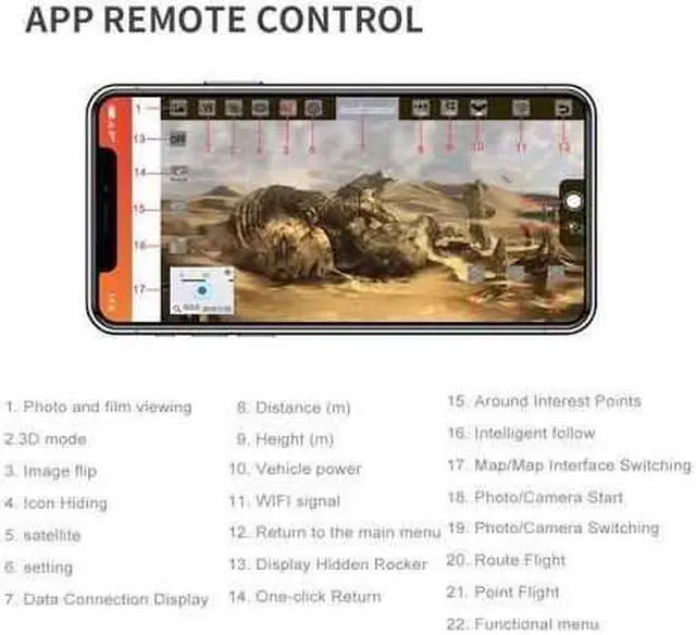 Alt view image 7 of 7 - 1080P Foldable FPV Drone GPS Positioning Aircraft Aerial Photography Quadcopter Altitude Hold RC Drone with 1080P Full HD Camera 2.4G WIFI Remote Control Headless Mode