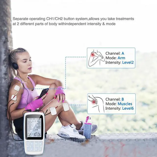 Alt view image 3 of 7 - JowTree TENS EMS Unit, FDA Cleared Electronic Muscle Stimulator for Pain Relief Therapy