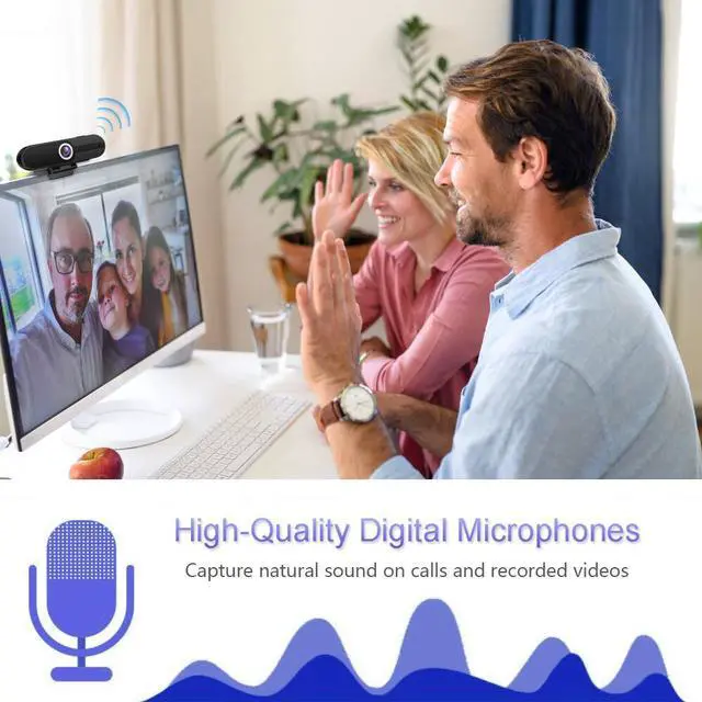 Alt view image 2 of 6 - HZQDLN 4K Webcam, HD Webcam 8MP- Laptop PC Desktop Computer Web Camera with Microphone, USB Webcams for Video Calling Recording Streaming Video Conference, Webcam with Mini Tripod, Privacy Shutter