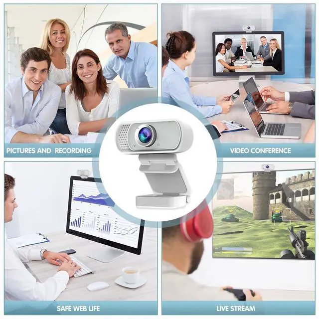 Alt view image 3 of 7 - HZQDLN Webcam 1080P HD Computer Camera - Microphone Laptop USB PC Webcam, HD Full Gaming Computer Camera, Recording Pro Video Web Camera for Calling, Conferencing, 110-Degree Live Streaming Widescreen