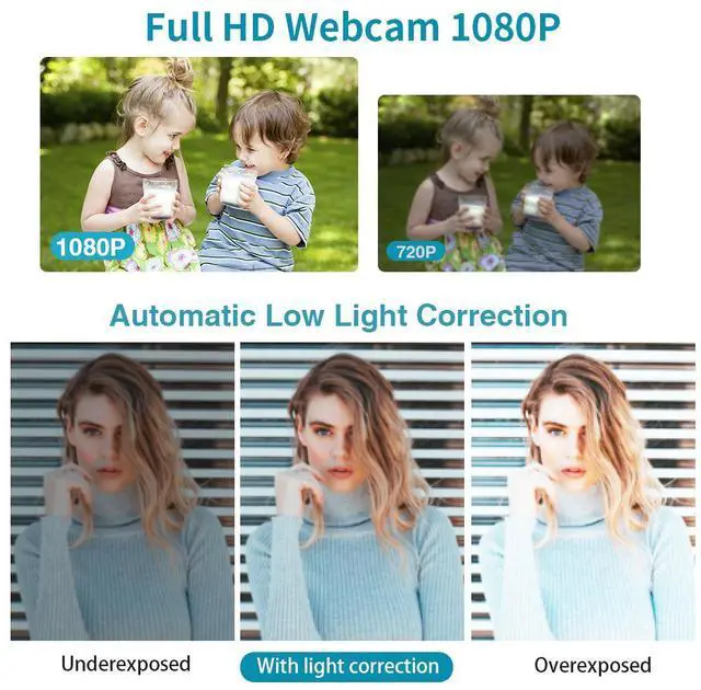 Alt view image 2 of 7 - HZQDLN 1080P Webcam with Microphone, Full HD Webcam, USB Desktop Laptop Computer Web Camera, Plug and Play for Windows Mac OS, Video Streaming, Calling, Conferencing, Online Teaching, Gaming, Switch 2