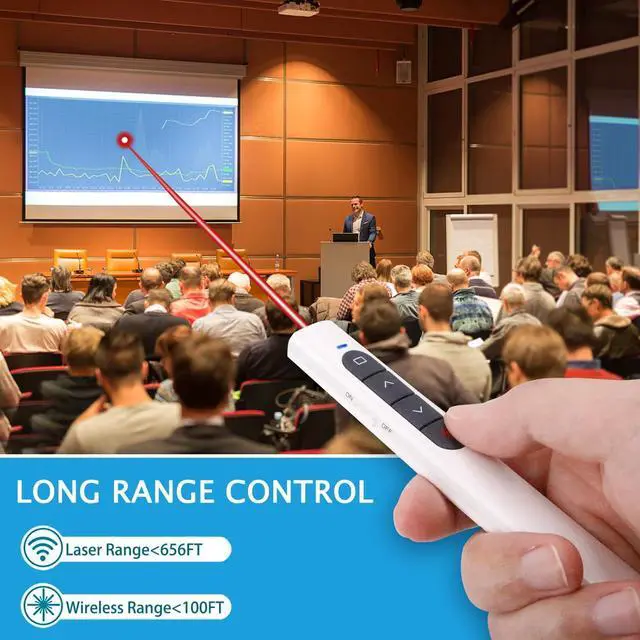 Alt view image 2 of 6 - ZIQIAN Presentation Clicker with Red Pointer for Cats, 328FT USB Presentation Remote Control, Volume Control Hyperlink Wireless Presenter Remote, Slide PowerPoint Clicker for Mac/Win/Computer/Laptop