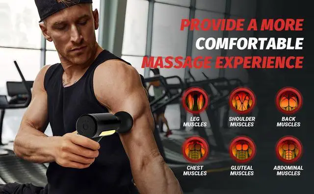Alt view image 7 of 7 - Adiven Massage Gun, Small Travel Tool, Massage Gun Deep Tissue,Percussion Handheld Portable Muscle Massager Tool for Full Body Pain Relief, 4 Different Massage Heads & 6 speeds, Gifts for Men Women