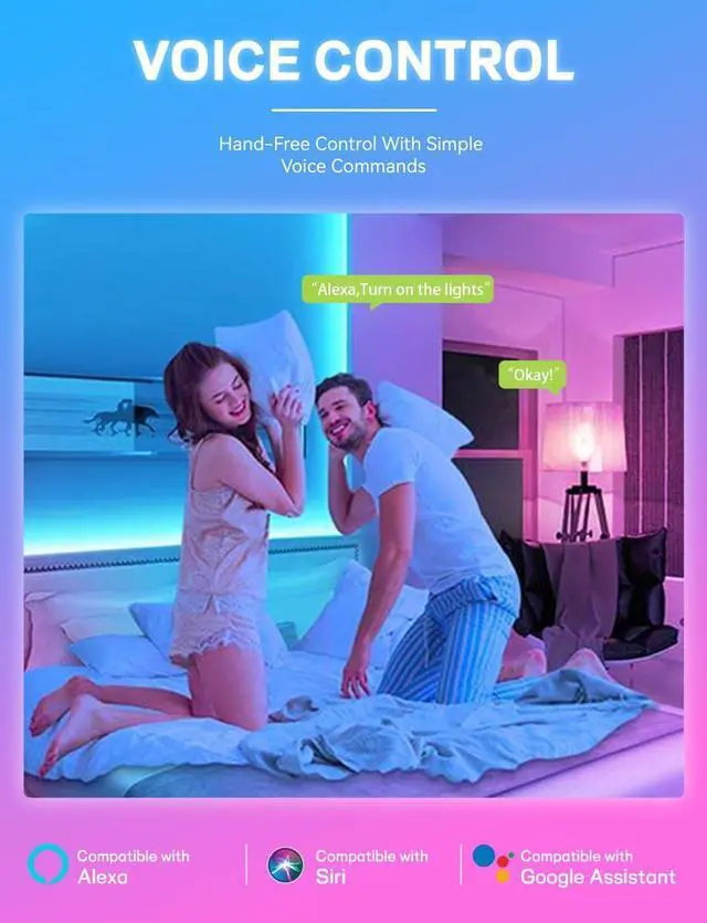 Alt view image 2 of 7 - Smart Light Bulbs 4Pack with Remote, A19 E26 800LM LED Color Changing Light Bulb, WiFi & Bluetooth 5.2, Warm to Cool White, Dimmable, RGB Smart Home Lighting Work with Alexa Google Assistant