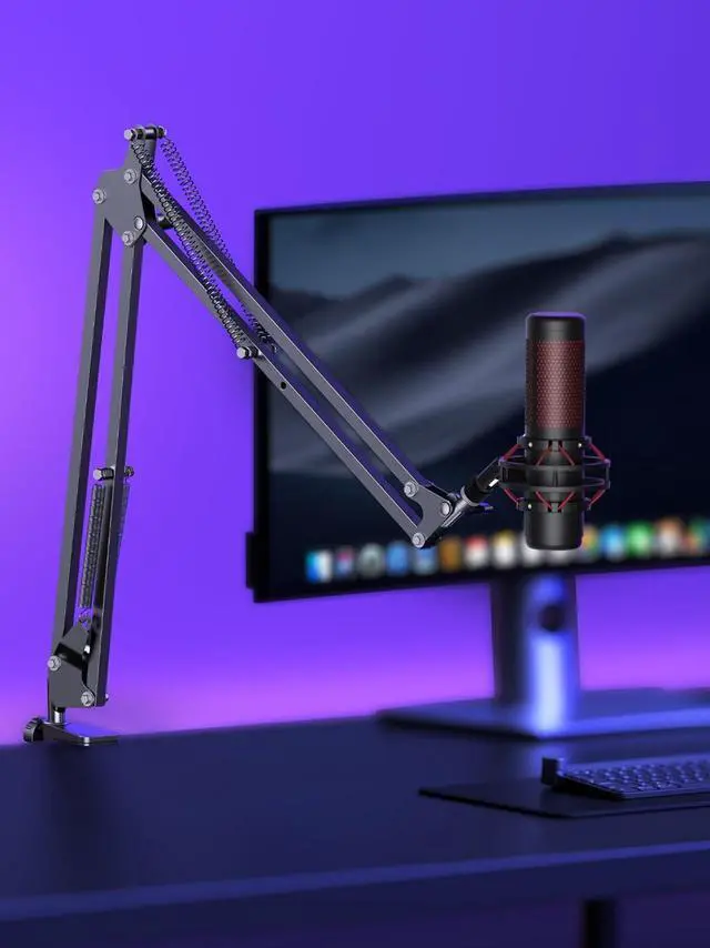 Alt view image 6 of 7 - Adiven 2025 updated Boom Arm Microphone Mic Stand for Blue Yeti HyperX QuadCast SoloCast Snowball Fifine Shure SM7B and other Mic, QuadCast Boom Arm,Mic Stand Desk with 3/8" to 5/8" Adapter