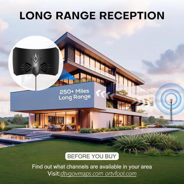Alt view image 5 of 7 - TV Antenna for Smart TV Indoor-Amplified HDTV Antenna with Magnetic Base, Long Range HD TV Antenna,Portable Digital TV Antenna for Local Channels, Support 4K 1080p Smart Television Antenna for TV
