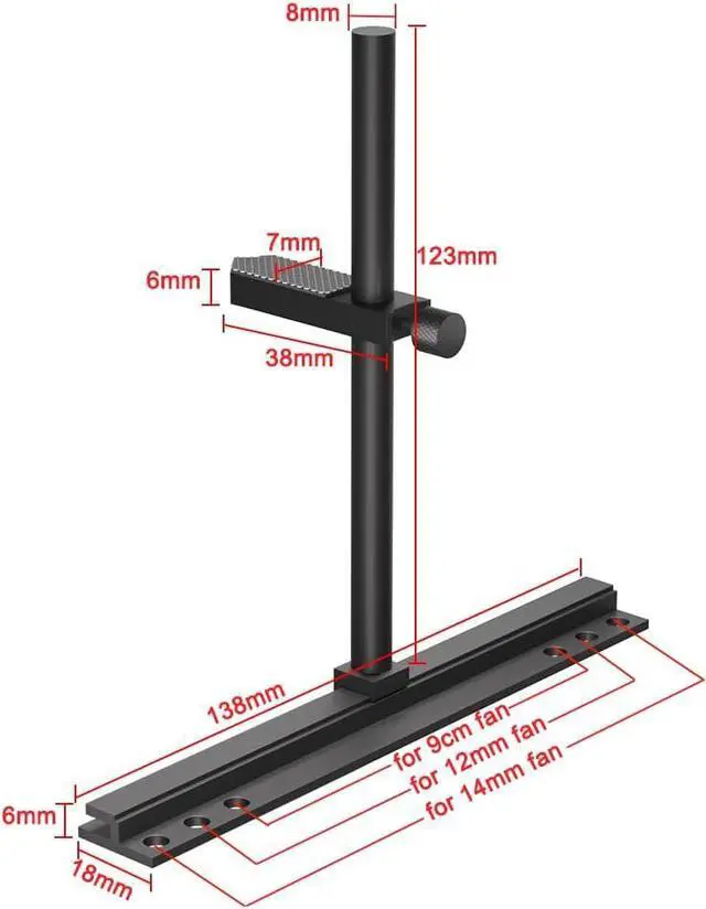 Alt view image 4 of 7 - Adiven High Performance GPU Support Bracket, Graphics Card Support, GPU Bracket Brace, Video Card Sag Holder Bracket, GPU Stand, Adjustable Anti Sag GPU Stand for Fan Aluminum 129mm