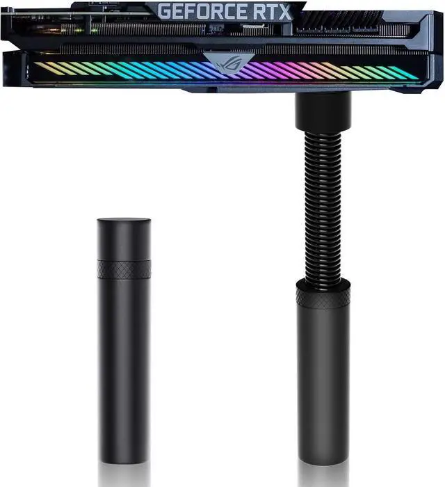 Main image of GPU Support Bracket, Graphics Video Card Brace with Height Adjustable, Anti Sag Holder for Universal Graphics Card Sag, GPU Stand with Magnet and Rubber Pad (Black)