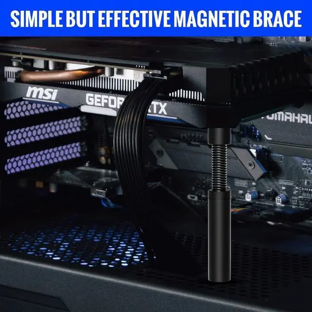 Alt view image 7 of 7 - GPU Support Bracket, Graphics Video Card Brace with Height Adjustable, Anti Sag Holder for Universal Graphics Card Sag, GPU Stand with Magnet and Rubber Pad (Black)