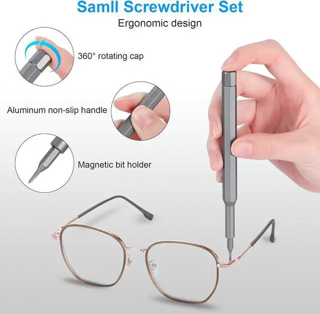 Alt view image 4 of 7 - Adiven Precision Screwdriver Set, 25 in 1 Mini Magnetic Small Screwdriver Set Case for PC, Eyeglasses, Computer, Electronic, Watch Repair Kit with Phillips and Star Tiny Screw Driver