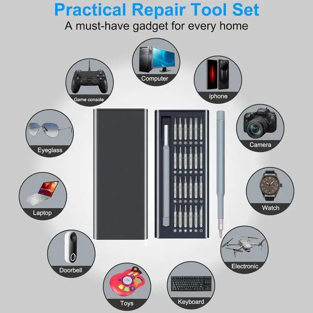 Alt view image 6 of 7 - Adiven Precision Screwdriver Set, 25 in 1 Mini Magnetic Small Screwdriver Set Case for PC, Eyeglasses, Computer, Electronic, Watch Repair Kit with Phillips and Star Tiny Screw Driver