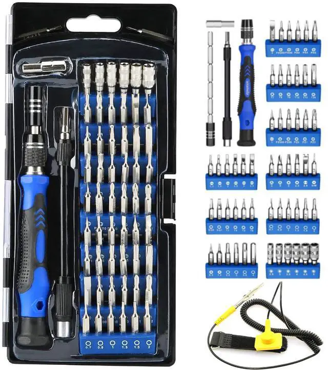 Main image of Precision Screwdriver Set, 62 in 1 Small Screwdriver Set with 57 Precision Bits and Anti Static Wrist Strap, Portable Repair Tool Kit, Magnetic Screw Driver Kit with Extension Rod for Smartphone, PC