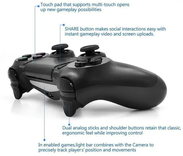 Alt view image 6 of 6 - PS4 Controller DualShock 4 Wireless Controller for Sony PlayStation 4 -Black