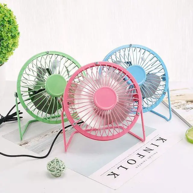 Alt view image 2 of 2 - TONGSH Small USB Desk Fan Mini Metal Personal Fan Retro Design Electric Portable Air Circulator Angle Adjustable Quiet Operation for Table Desktop Home Office Travel (Color : Green)