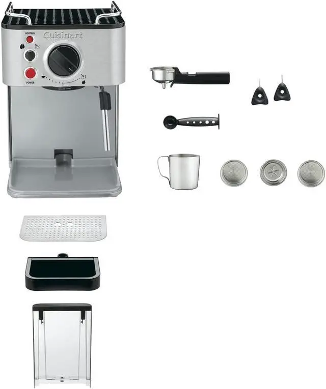 Alt view image 3 of 7 - Cuisinart EM-100NP1 1.66 Quart Maker Espresso Machine, Stainless Steel, Manual