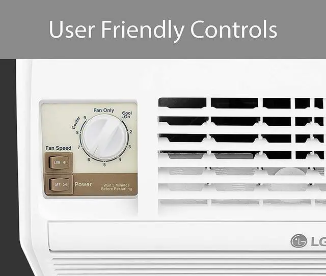 Alt view image 3 of 18 - LG 5,000 BTU Window Air Conditioner with Manual Controls, 115V, White