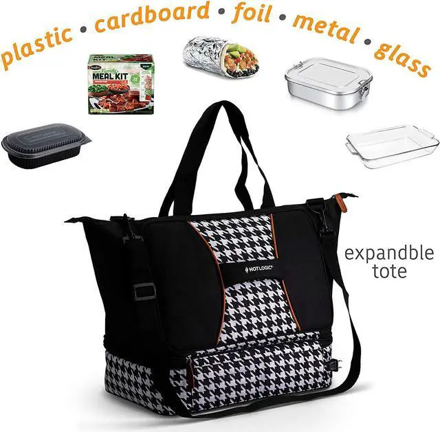 Alt view image 4 of 6 - HotLogic 16801170-HND Food Warming Tote Casserole Carrier Plus 120V, Houndstooth