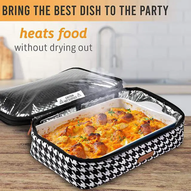 Alt view image 5 of 6 - HotLogic 16801170-HND Food Warming Tote Casserole Carrier Plus 120V, Houndstooth